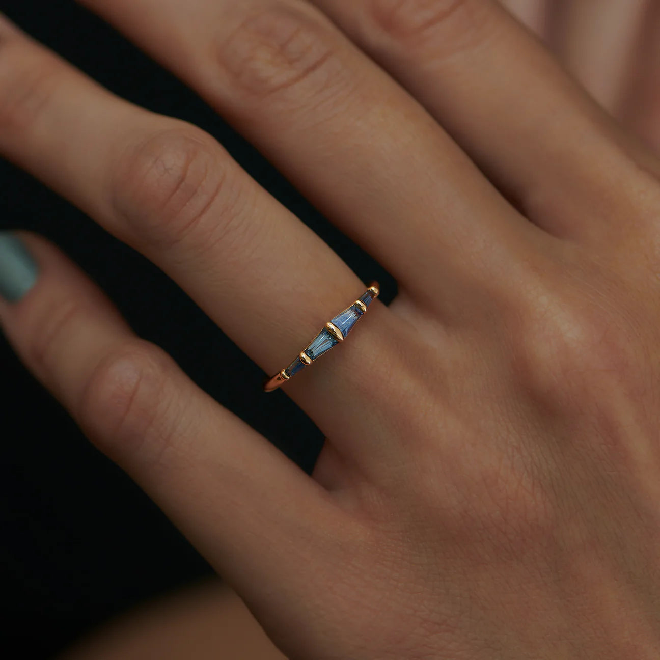 Art Deco Ring Blue